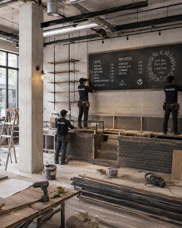 Cafe interior industrial